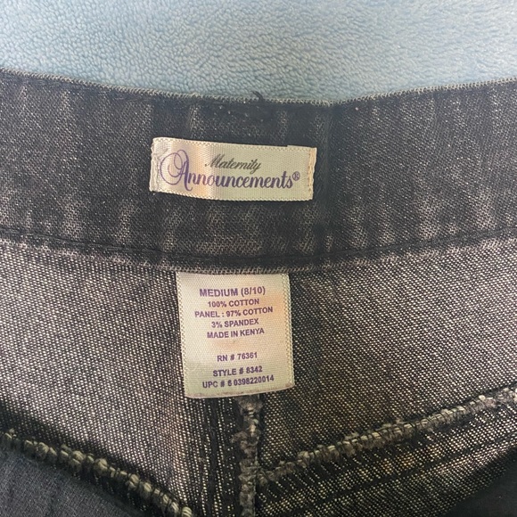 Maternity Announcements Black Denim Adjustable Waist Jeans Size Medium - Picture 3 of 4